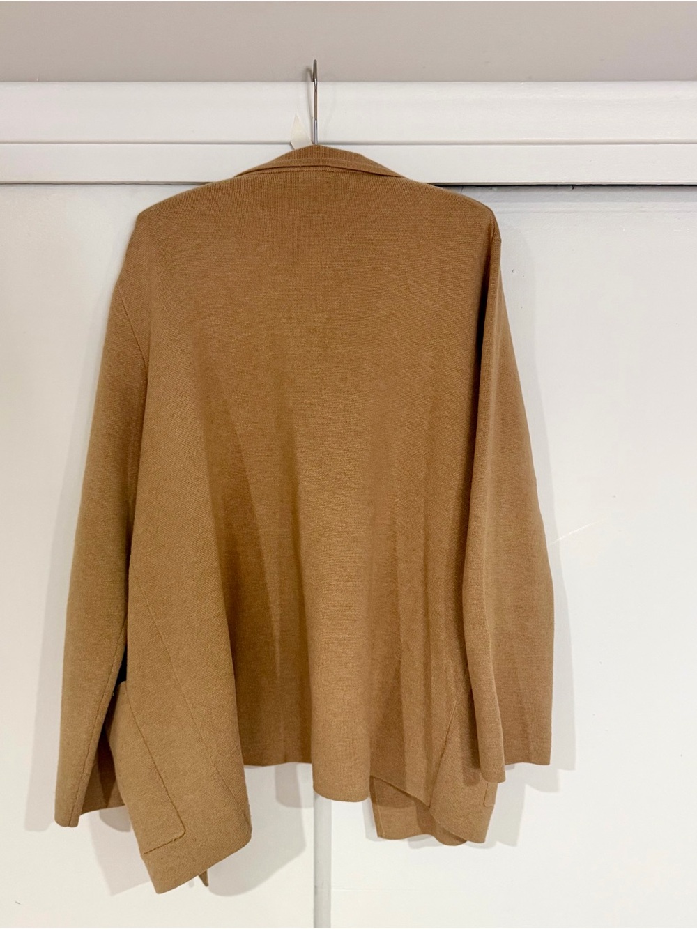 J. Crew Open-Front Knit Sweater-Blazer in Camel Brown (Size XL) - Picture 2 of 4